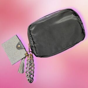 Crossbody & Fanny Pack Bag Bundle Deal | Black Nylon Crossbody w/ ID Card Holder